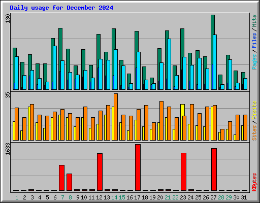 Daily usage for December 2024