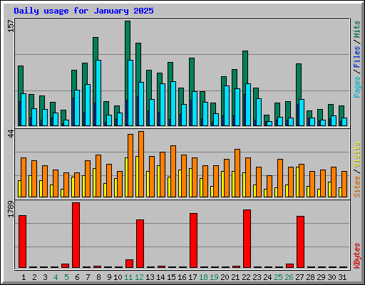 Daily usage for January 2025