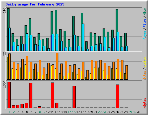 Daily usage for February 2025