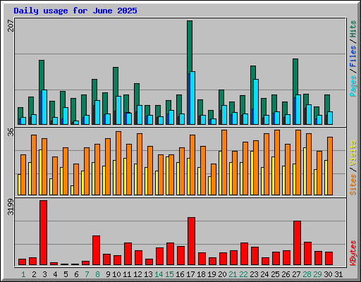 Daily usage for June 2025