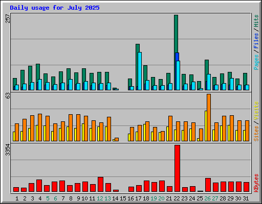 Daily usage for July 2025