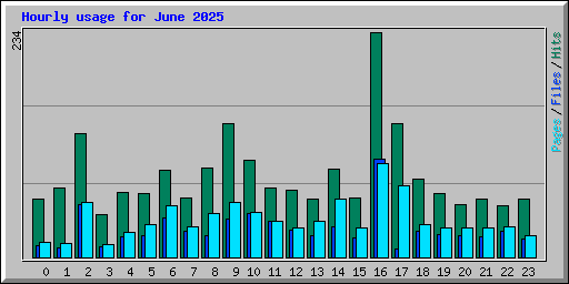 Hourly usage for June 2025