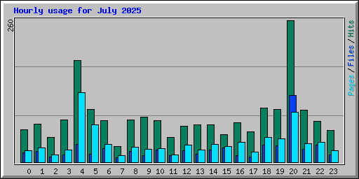 Hourly usage for July 2025