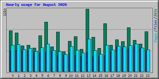 Hourly usage for August 2026